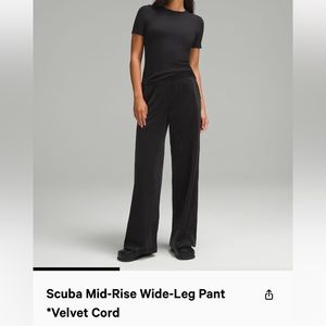 Lulu scuba wide leg velvet cord pants
